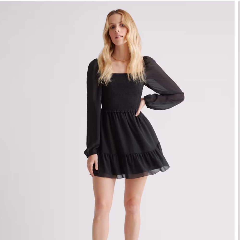 Quince Chiffon Smocked Mini Dress